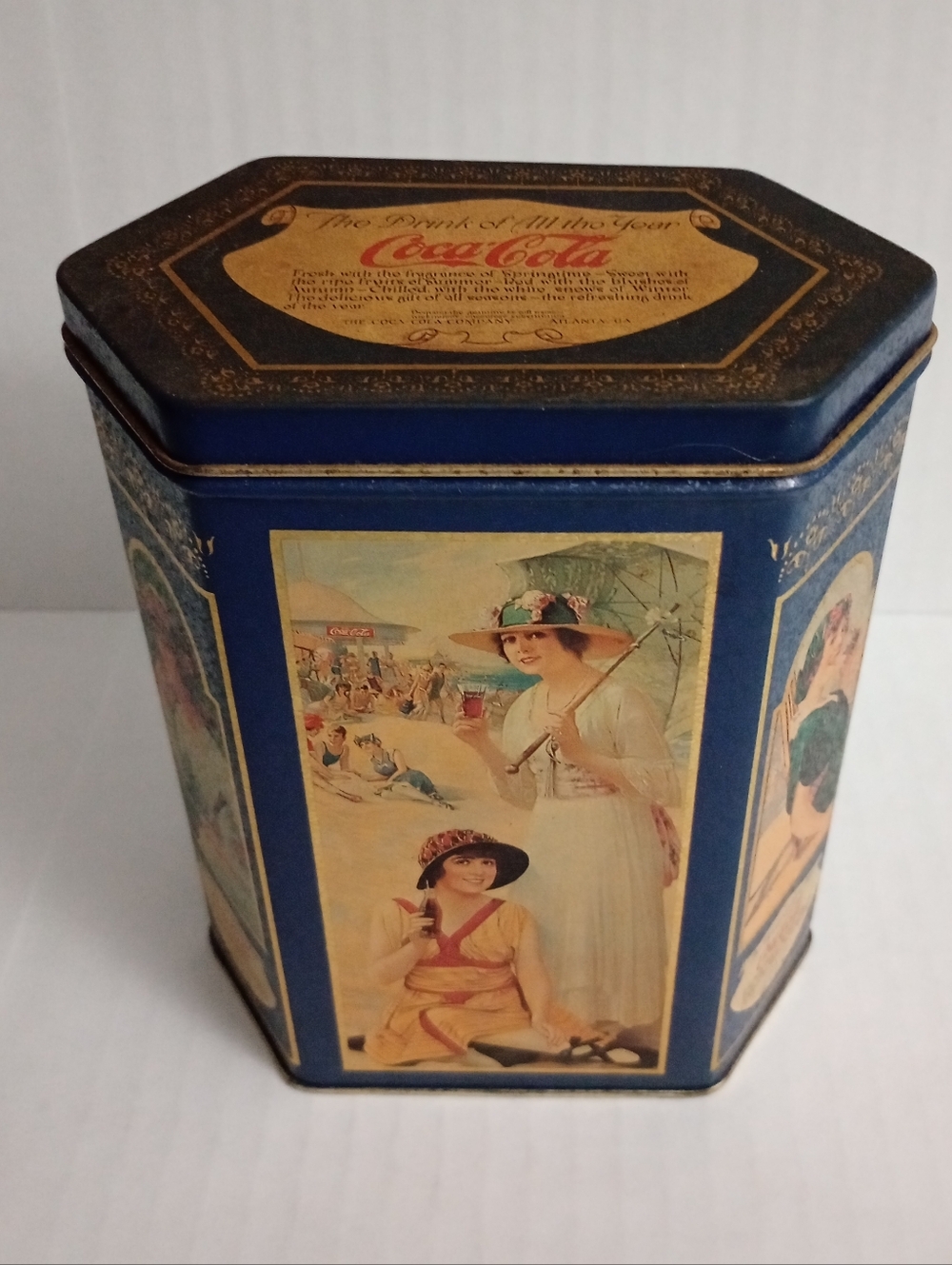 Coca Cola The Drink Of All The Year Tin Vintage 1993 - 6 Sided
